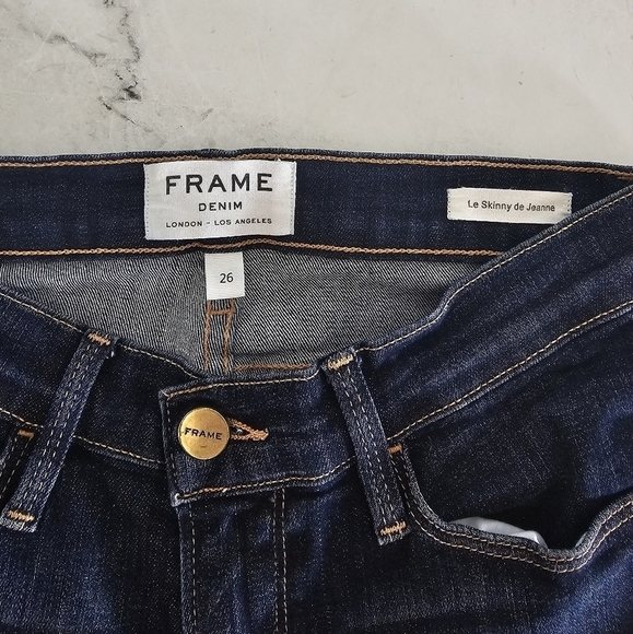 Frame Denim Le Skinny De Jeanne Mid Rise Blue Jeans 26 Preowned - Picture 7 of 8